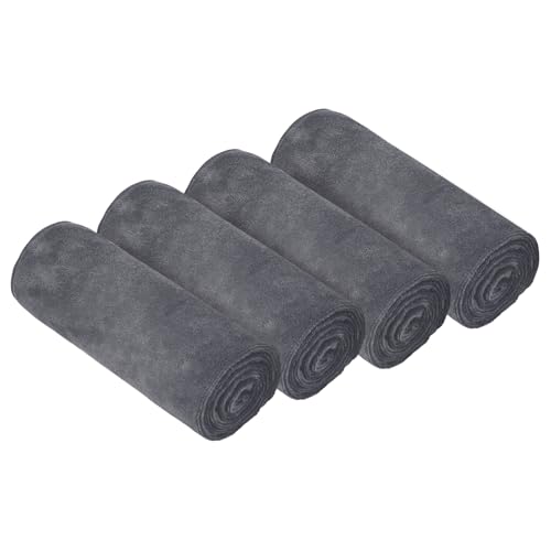 HAGOT 4er Mikrofaser Sporthandtuch mit Reißverschlusstasche, Fitness Handtuch, Gym Handtuch, 75 * 35CM, für Fitnessstudio und Training von HAGOT