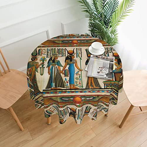 HAHAFU Frauen Im Alten Ägypten Tischdecke,Rund 152cm Durchmesser,Drucken Wasserdicht Abwischbare Polyester Tischdecke Dekoration von HAHAFU