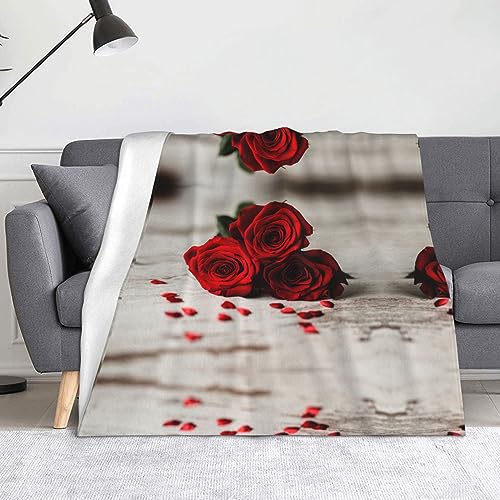 HAHAFU Rose Überwurf Decke Picknickdecke Druck Warm Saugfähige Decke Für Bett Couch von HAHAFU