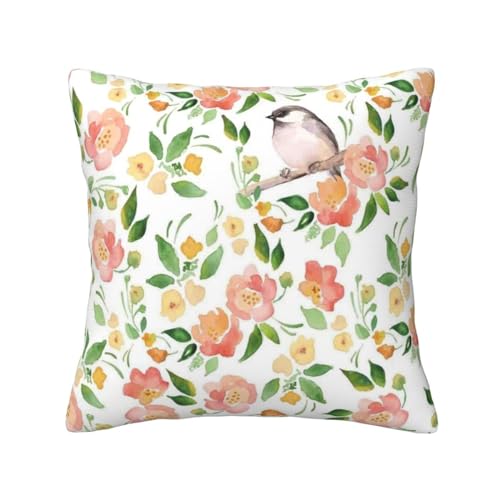 Seidenkissenbezüge mit Blumen- und Vogelmotiv, knitterfrei und schmutzabweisend, Hotelqualität Seidenkissenbezüge mit Blumen- und Vogelmotiv, knitterfrei und schmutzabweisend, Hotelqualität von HAHAFU