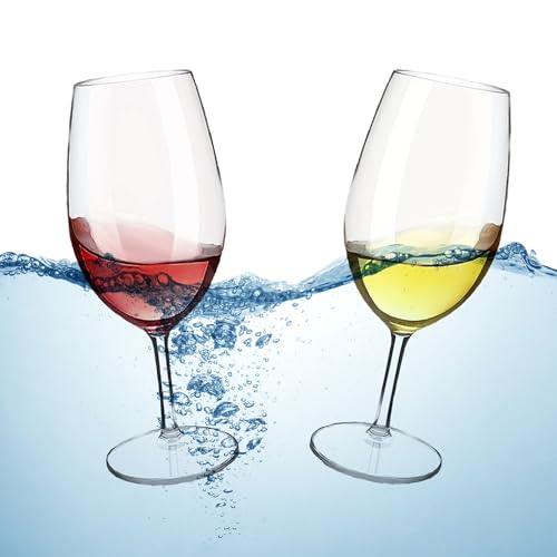 HAHASHOW Schwimmende Tritan Kunststoff Weingläser, 640ML Camping Weingläser Bruchsicher für Picknicks und Poolrand Party, 2er-Set HAHASHOW Schwimmende Tritan Kunststoff Weingläser, 640ML Camping Weingläser Bruchsicher für Picknicks und Poolrand Party, 2er-Set von HAHASHOW