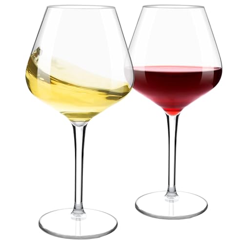 HAHASHOW Unzerbrechlich Tritan-Kunststoff Weinglaeser, 530ML Rotweingläser, Restaurants und Partys bruchsicher Weinbecher Set, 2er Set von HAHASHOW