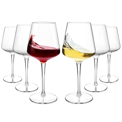 HAHASHOW Unzerbrechliche Weingläser Set, Tritan Weingläser Kunststoff, Bruchsicher Weißweingläser, 445 ml Plastik Rotweingläser 6er set von HAHASHOW