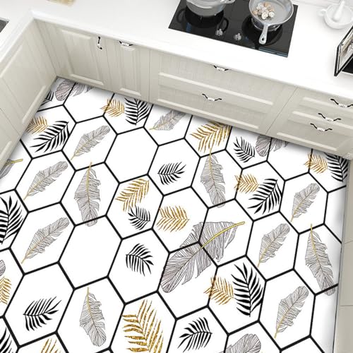 HAHII Super Absorbierende Bodenmatte Badematte Einfach zu SäUbern, SaugfäHige Bodenmatte, Geeignet FüR Badezimmer, KüChe, Schlafzimmer, Maschinenwaschbar und Schnell Trocknend 60X160CMGitterblätter von HAHII