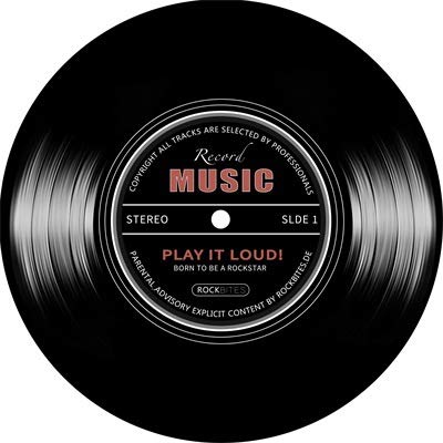 HAHII Teppich rund Vinyl Schallplatte 160CM Waschbarer Rutschfester Innenteppich, geeignet für Wohnzimmer, Schlafzimmer, Kinderspielzimmer von HAHII