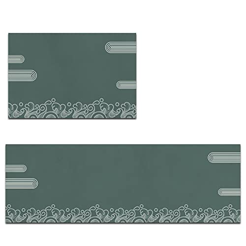 Super Absorbierende Bodenmatte Badematte Einfach zu SäUbern, SaugfäHige Bodenmatte, Geeignet FüR Badezimmer, KüChe, Schlafzimmer, Maschinenwaschbar und Schnell Trocknend 40X120CMChinesisches Grün von HAHII