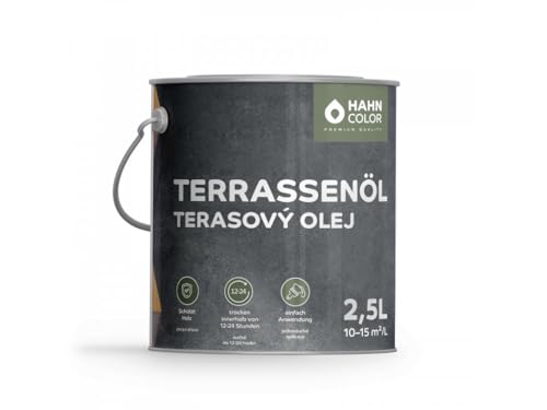 Hahn Color Terrassenöl Holzöl für Außen, Schutz & Pflege für Terrassen, Gartenmöbel, Bangkirai, Douglasie, Teak, UV-Schutz, Wasserabweisend, Holzschutzöl - Imprägnierung Hahn Color Terrassenöl Holzöl für Außen, Schutz & Pflege für Terrassen, Gartenmöbel, Bangkirai, Douglasie, Teak, UV-Schutz, Wasserabweisend, Holzschutzöl - Imprägnierung von HAHN COLOR