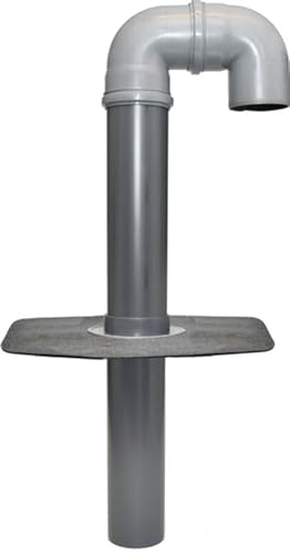 Flachdach-Kabeldurchführung HS 2 S mit abnehmbarem Bogen, Schwanenhals, Dachdurchführung, Anschlussrohr unten, Kabel, Solar, Strom, Antenne (DN 100/110 - PVC-U) von HAHN Handelshaus
