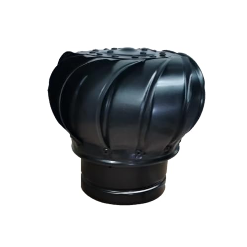 Windgetriebener Dachlüfter/-ventilator, DN 100/110, Edelstahl 316, 12 Lamellen, 180 mm Höhe, Schwarz Windgetriebener Dachlüfter/-ventilator, DN 100/110, Edelstahl 316, 12 Lamellen, 180 mm Höhe, Schwarz von HAHN Handelshaus