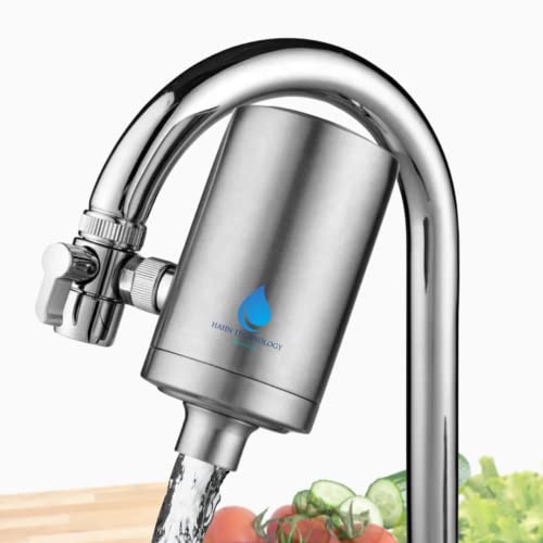HAHN Technology Wasserhahn Aktivkohle Wasserfilter aus Edelstahl - für einen gesünderen Lebensstil und die Reduzierung des Plastikmülls - Kompatibel mit fast jedem Wasserhahn und einfach zu montieren von HAHN Technology