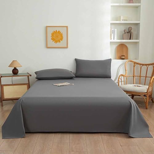 HAIBA Bettlaken ohne Gummizug 150x230cm Dunkelgrau in 100% Baumwolle, auch für Abdeckungen/Tischdecken/Fangolaken/Sommerlaken zum zudecken von HAIBA
