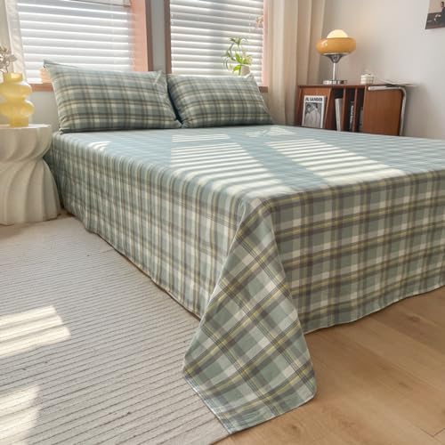 HAIBA Bettlaken ohne Gummizug 245x270cm/3pcs aus Reiner Baumwolle - dichte - ohne Gummizug - Hotelqualität mit 2 Kissenbezug von HAIBA