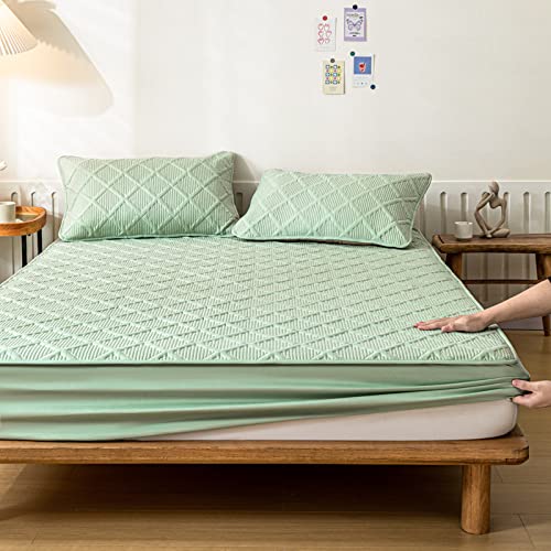HAIBA Flauschige spannbettlaken 120x200cm+30cm Grün Weich Mikrofaser Matratzen Topper, Höhe bis 30 cm mit Spannumrandung, Matratzenschoner Unterbett auch für Boxspring-Betten HAIBA Flauschige spannbettlaken 120x200cm+30cm Grün Weich Mikrofaser Matratzen Topper, Höhe bis 30 cm mit Spannumrandung, Matratzenschoner Unterbett auch für Boxspring-Betten von HAIBA