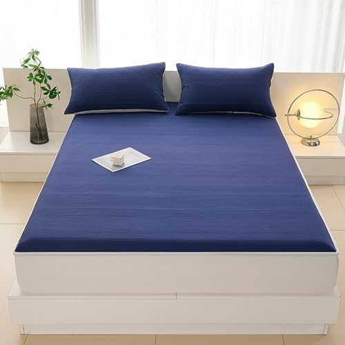 HAIBA Gesteppter Matratzenschoner 150 x 200 cm Blau Flauschige spannbettlaken mit 30 cm Tiefe Tasche Baumwollstoff Spannbettlaken Gesteppte Verdickung Tagesdecke Matratzenschoner Topper HAIBA Gesteppter Matratzenschoner 150 x 200 cm Blau Flauschige spannbettlaken mit 30 cm Tiefe Tasche Baumwollstoff Spannbettlaken Gesteppte Verdickung Tagesdecke Matratzenschoner Topper von HAIBA