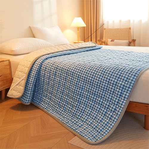 HAIBA Matratzenschoner 120 x 200 cm Gesteppte Matratzenauflage Grün Kuschelig Flauschig Cashmere Touch Matratzenbezug für Boxspringbett Topper Matratze mit 4 Eckgummis von HAIBA