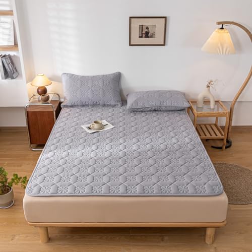 HAIBA Matratzenschoner 120X190cm atmungsaktive Matratzenauflage grau Washbare Matratenauflage für Komfort & Fernhalten von Schmutz Matratzenschoner für Matratzen & Boxspringbett von HAIBA
