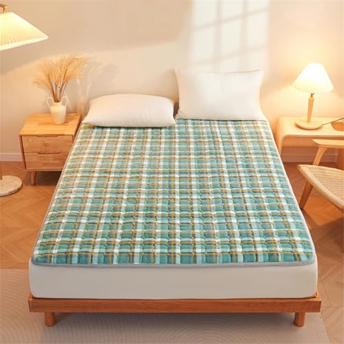 HAIBA Matratzenschoner 180 x 200 cm Gesteppte Matratzenauflage Grün Kuschelig Flauschig Cashmere Touch Matratzenbezug für Boxspringbett Topper Matratze mit 4 Eckgummis von HAIBA