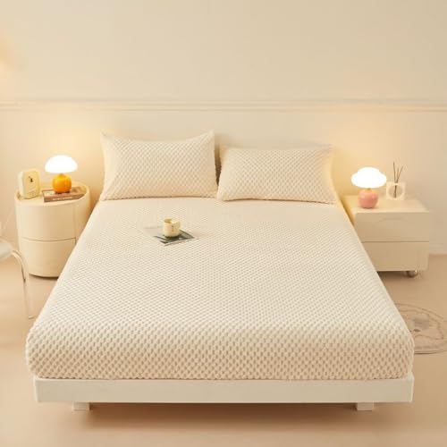 HAIBA Plüsch Spannbettlaken kuschel bettlaken 90 x 200 Beige Cashmere Touch Kuschelig Flauschig Plüsch Flanell Bettlaken Spannbetttuch für Boxspringbett Topper Matratze bis 15 cm Hohe HAIBA Plüsch Spannbettlaken kuschel bettlaken 90 x 200 Beige Cashmere Touch Kuschelig Flauschig Plüsch Flanell Bettlaken Spannbetttuch für Boxspringbett Topper Matratze bis 15 cm Hohe von HAIBA