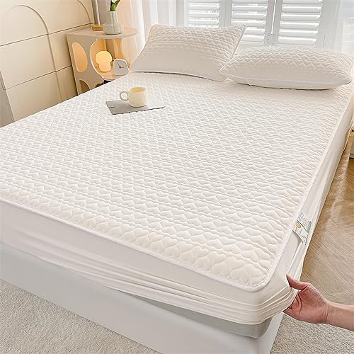 HAIBA Premium Matratzenschoner wasserdichte 180x200+30cm/3PCS waschbare Inkontinenzunterlage, Nässeschutz – Atmungsaktive, Matratzenauflage für Allergiker weiß von HAIBA