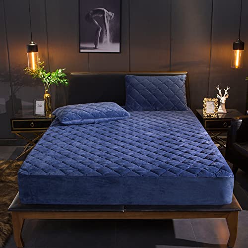 HAIBA Spannbettlaken FüR King-Size-Bett, Ultraweiche, Knitterfreie Mikrofaser, Hypoallergen, Tiefe Tasche (Kingsize),Blau,160x200cm+15cm von HAIBA