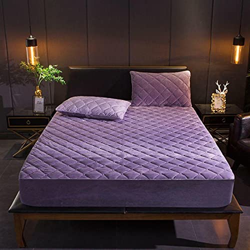 HAIBA Spannbettlaken für King-Size-Bett, ultraweiche, knitterfreie Mikrofaser, hypoallergen, Tiefe Tasche (Kingsize),Lila,160x200cm+30cm von HAIBA