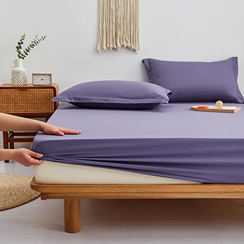 HAIBA bettlaken Baumwolle Spannbetttuch 180x200+30cm Tagesdecken Baumwolle, Bettlaken Jersey-Stretch mit weichem sanftem Gefühl und perfekte Passform Lila HAIBA bettlaken Baumwolle Spannbetttuch 180x200+30cm Tagesdecken Baumwolle, Bettlaken Jersey-Stretch mit weichem sanftem Gefühl und perfekte Passform Lila von HAIBA