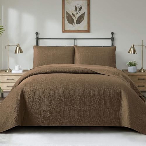 HAIBA tagesdecke 220 x 240 cm Kaffee Ultra Weiche Bett Quilt Leichte Mikrofaser Tagesdecken Bettüberwurf Moderne Bedspread von HAIBA