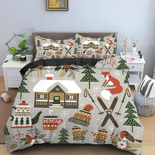BettwäSche 135x200 Graue Weihnachten 3 Teilig Mikrofaser Kinder Bettwäsche Mädchen Junge Bettwäsche Fürs Bett ,1 X Bettbezug 135x200 + 2 X Kissenbezug 80x80 cm BettwäSche 135x200 Graue Weihnachten 3 Teilig Mikrofaser Kinder Bettwäsche Mädchen Junge Bettwäsche Fürs Bett ,1 X Bettbezug 135x200 + 2 X Kissenbezug 80x80 cm von HAICAO