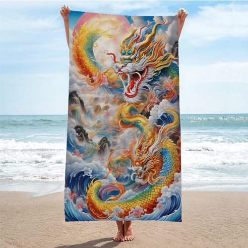HAICAO Strandtuch Fliegender Drache StrandtüCher Groß 150x200 Mikrofaser Strandtuch HandtüCher Schnelltrocknend-Ultra Leicht Sandfreies Strandhandtuch StrandtüCher HAICAO Strandtuch Fliegender Drache StrandtüCher Groß 150x200 Mikrofaser Strandtuch HandtüCher Schnelltrocknend-Ultra Leicht Sandfreies Strandhandtuch StrandtüCher von HAICAO