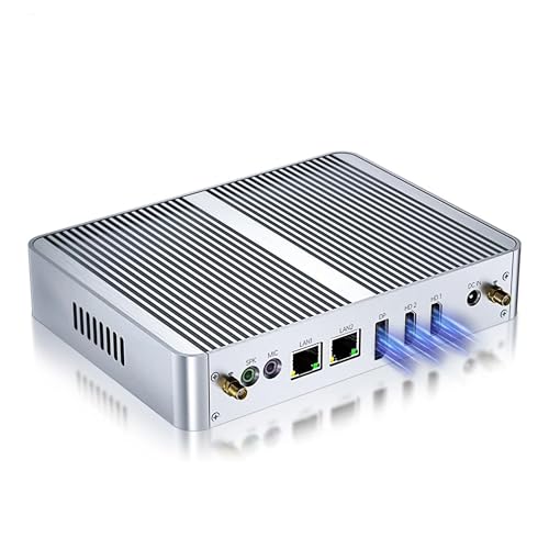 Fanless Mini PC, 12th Gen N100 Desktop Computer, 16G RAM 256G SSD Firewall Router Office Computer 0 Noise, 8 USB, Dual LAN/HDMI, DP, 4K Triple Display Output, Win-11 Pro von HAICOTECH