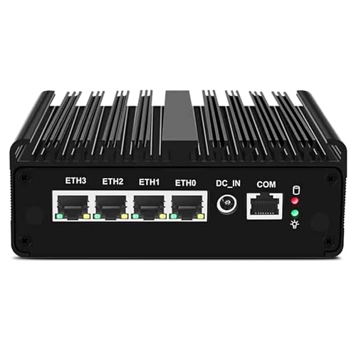 HAICOTECH Firewall Mini-PC N150, lüfterloser Mini-Computer mit 32 GB RAM und 1 TB SSD, 4 x 2,5 GbE i226-V LAN-Micro-Router-Appliance, AES-NI, HDMI/DP-Anschluss, SIM-Kartensteckplatz HAICOTECH Firewall Mini-PC N150, lüfterloser Mini-Computer mit 32 GB RAM und 1 TB SSD, 4 x 2,5 GbE i226-V LAN-Micro-Router-Appliance, AES-NI, HDMI/DP-Anschluss, SIM-Kartensteckplatz von HAICOTECH