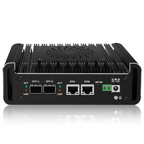 HAICOTECH Mini PC N100 Dual 10GbE SFP+ Firewall Hardware 2 x i226-V 2.5G LAN Soft Router Computer NAS Server VPN Router PC AES-NI, 32G DDR5 RAM 512G SSD von HAICOTECH
