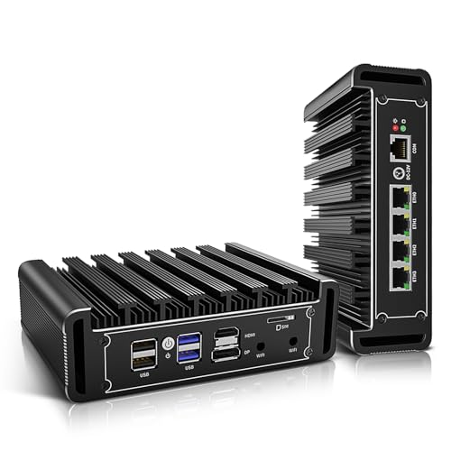 HAICOTECH N150 Fanless Firewall Mini PC 4x2.5GbE i226-V LAN Network Gateway Soft Router PC, 8GB DDR5 RAM 128GB SSD Micro Computer Appliance, Support AES-NI/Wi-Fi von HAICOTECH
