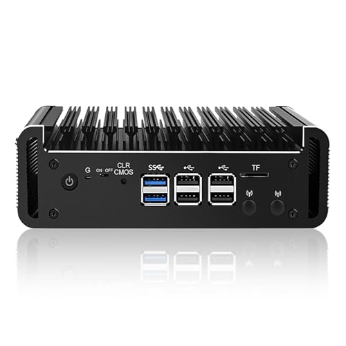 Micro Firewall Appliance/Mini PC - N150 (Upgraded N100, 4C/4T), 4x 2.5GbE i226-V, AES-NI, 8 USB, HDMI2.1, DP1.4, Dual Display, VPN Router, 32GB RAM 1TB SSD von HAICOTECH
