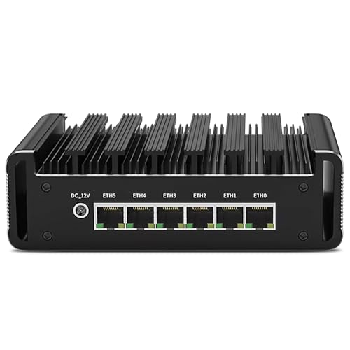 HAICOTECH N150 Firewall Mini PC, 16G DDR5 RAM 512G SSD, 6x2.5GbE i226-V LAN Micro Router Computer, Fanless, AES-NI, OPNsense von HAICOTECH