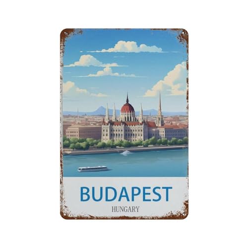 Budapest Ungarn，Metallschild Retro Home Deko Vintage Blechschild (20 x 30 cm)8 x 12 Zoll-H98 von HAIDU