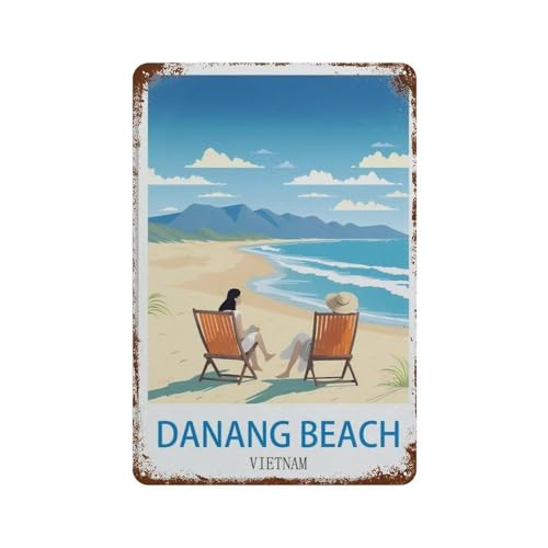 HAIDU Danang Beach Vietnam Poster，Metall-Blechschild, neues Vintage-Metall-Blechschild, Wandkunst, Blechschild, Jahrestag, Geburtstag, Weihnachten, Einweihungsschilder (20 x 30 cm) 8 x 12 Zoll-G76 von HAIDU