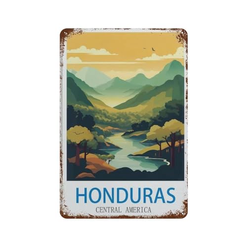 HAIDU Honduras, Mittelamerika，Metall Blechschild Retro Eisen Malerei für Bar Man Cave Cafe Familie Garage Wanddekoration (20 x 30 cm) 8 x 12 Zoll-I68 von HAIDU