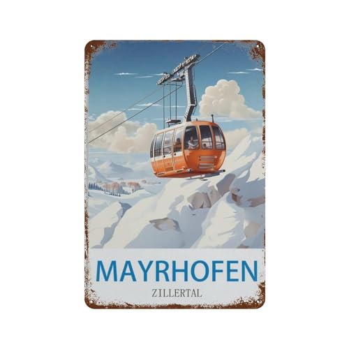 HAIDU Mayrhofen Zillertal Poster，Blechschild Vintage Metall Pub Club Cafe Bar Home Wanddekoration Poster Retro(20 x 30 cm) 8 x 12 Zoll-D26 von HAIDU