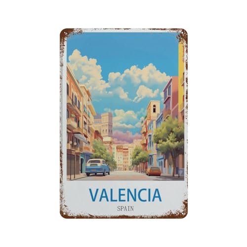 HAIDU Valencia, Spanien，Retro Blechschild für Wandschild Dekoration für Bar Cafe Clubes (20 x 30 cm) 8 x 12 Zoll-H82 von HAIDU