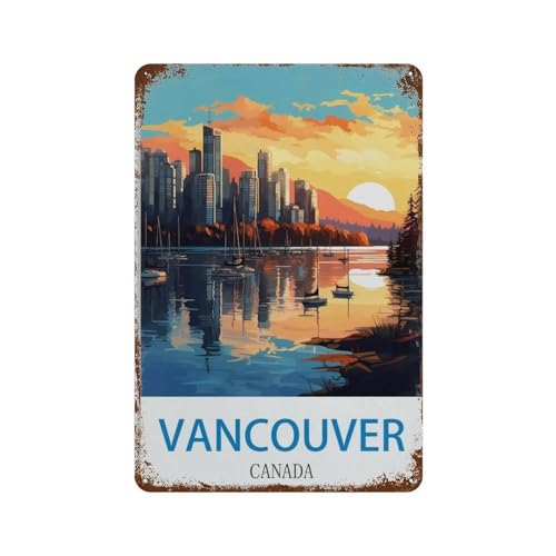 HAIDU Vancouver Kanada，Metall-Blechschild Poster Malerei mit Rost Vintage Home Wanddekoration(30 x 40 cm) 12 x 16 Zoll-K5 von HAIDU