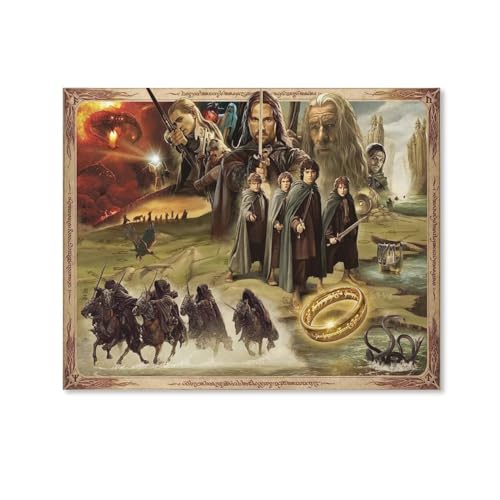 HAIDU der herr der ringe poster Diamond Painting Set, 5D Diamond Painting Pictures Adults Diamond Painting Children, Full Drill Diamond Art for Home Decor（Round Diamond） 50x60cm-133 von HAIDU