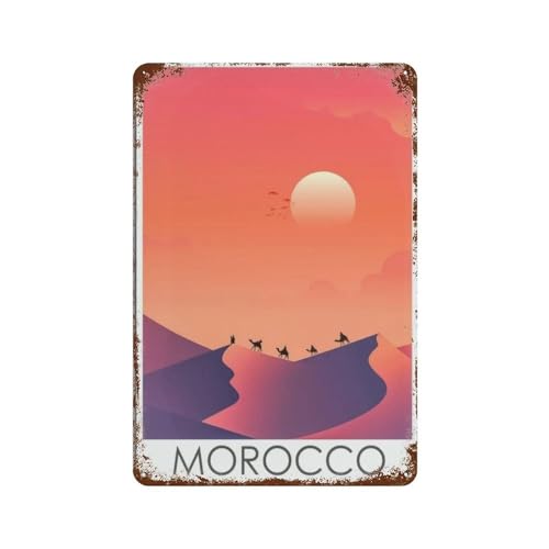 Marokko，Metall Blechschilder，Wanddekoration Blechschild Retro Dekoration Schild Home Bar(15 x 30 cm) 6 x 12 Zoll-A11 von HAIDU