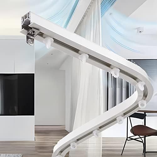Vorhangschienensystem Aus Aluminiumlegierung, Deckenhalterung, Flexible, Biegbare Decken-Raumteiler-Vorhangstange For Badezimmer/Erkerfenster/Balkon (Größe : 3.2m/10.5ft) von HAIKANGSHOP