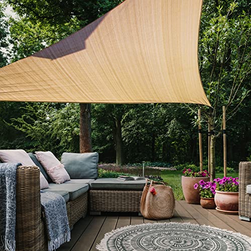 HAIKUS Sonnensegel 3x3x3m Dreieckig, Premium HDPE 98% UV Schutz Sonnenschutz Atmungsaktiv Wetterbeständig für Garten Balkon und Terrasse, mit Ösen und Befestigungsseile, Dreieck 3x3x3 Sand von HAIKUS