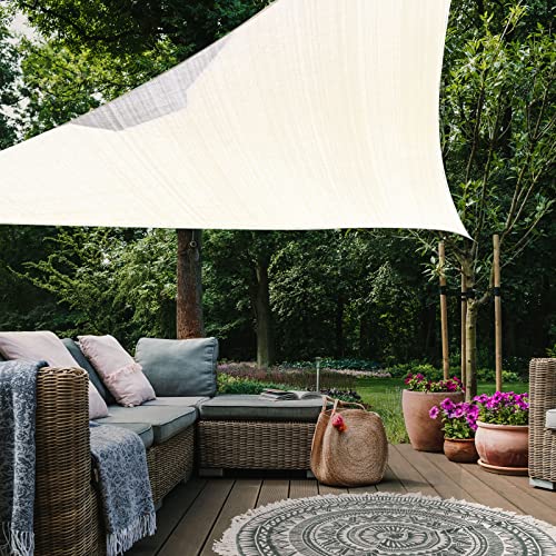 HAIKUS Sonnensegel 4x4x4m Dreieckig weiß, Premium HDPE 98% UV Schutz Sonnenschutz Atmungsaktiv Wetterbeständig für Garten Balkon und Terrasse, mit Ösen und Befestigungsseile, Dreieck 4x4x4 Weiss von HAIKUS