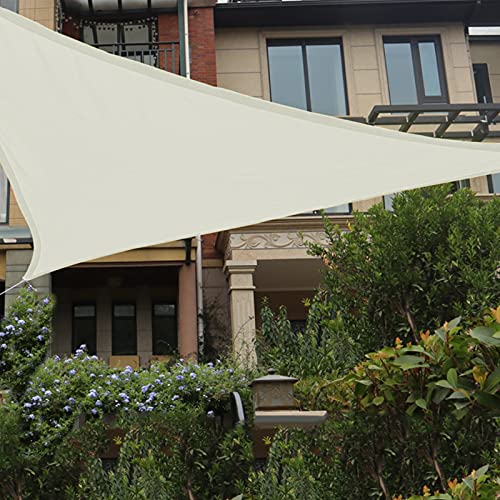 HAIKUS Sonnensegel Wasserdicht Dreieckig 4x4x4m Sonnenschutz Wasserabweisend Premium PES Polyester mit UV Schutz für Balkon Garten Terrasse Creme von HAIKUS