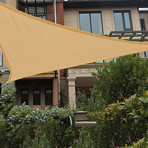HAIKUS Sonnensegel Wasserdicht Dreieckig 4x4x4m Sonnenschutz Wasserabweisend Premium PES Polyester mit UV Schutz für Balkon Garten Terrasse Sand von HAIKUS