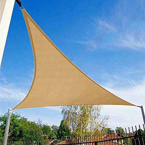 HAIKUS Sonnensegel Wasserdicht Dreieckig 5x5x7m Sonnenschutz Wasserabweisend Premium PES Polyester mit UV Schutz für Balkon Garten Terrasse Sand von HAIKUS