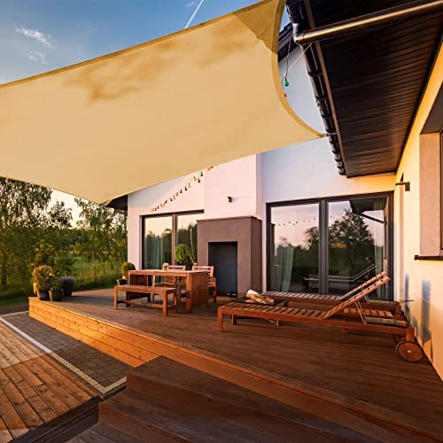 HAIKUS Sonnensegel Wasserdicht Rechteckig 3x3m Sonnenschutz Wasserabweisend Premium PES Polyester mit UV Schutz für Balkon Garten Terrasse Quadratisch Sand von HAIKUS